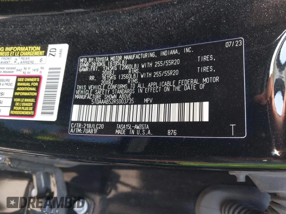 2024 Toyota Highlander XLE z VIN 5TDAAAB52RS003735, wystawiony jako IAAI lot #42373845 z przebiegiem 12 569 mil mil oraz . Historia ofert i sprzedaży dostępna na DreamBid. Obrazek 9.