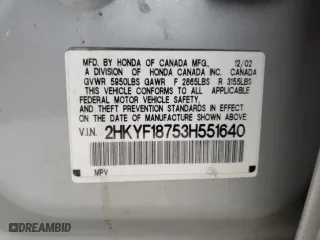 2003 Honda Pilot EX with VIN 2HKYF18753H551640, listed as a Copart auction lot 86652314 with 22,118 mi miles and Salvage Title. Bid and sale history available at carsss.com. Image 12.