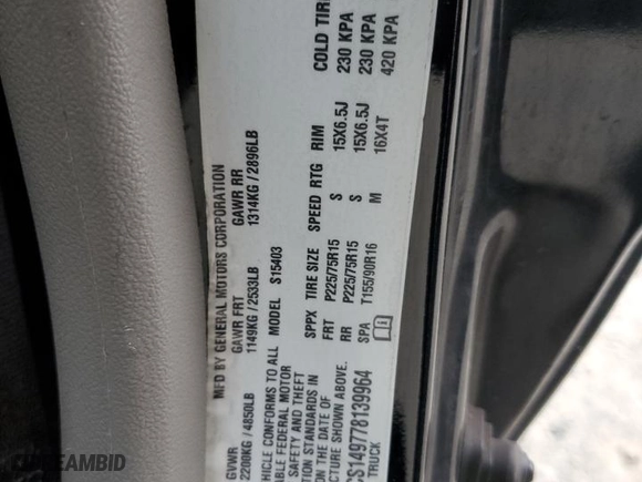 2007 Chevrolet Colorado Work Truck with VIN 1GCCS149778139964, listed as a Copart auction lot 81386524 with 207,739 mi miles and Salvage Title. Bid and sale history available at carsss.com. Image 12.
