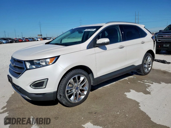 2015 Ford Edge Titanium z VIN 2FMTK3K93FBC38982, wystawiony jako Copart lot #50225465 z przebiegiem 126 110 mil mil oraz Czysty tytuł • Clean title. Historia ofert i sprzedaży dostępna na DreamBid. Obrazek 1.