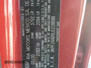 2020 Kia Forte LXS with VIN 3KPF24AD0LE218688, listed as a Copart auction lot 50359015 with 52,232 mi miles and Salvage Title. Bid and sale history available at carsss.com. Image 12.