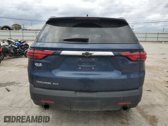 2022 Chevrolet Traverse LS with VIN 1GNEVFKW8NJ190604, listed as a Copart auction lot 78693064 with 34,252 mi miles and Salvage Title. Bid and sale history available at carsss.com. Image 6.