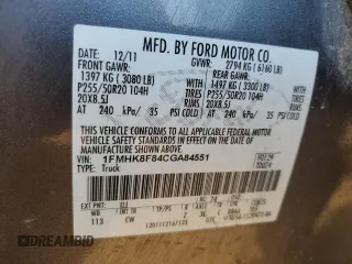 2012 Ford Explorer Limited with VIN 1FMHK8F84CGA84551, listed as a Copart auction lot 52345435 with 145,609 mi miles and Salvage Title. Bid and sale history available at DreamBid. Image 13.