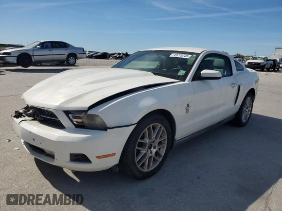 2012 Ford Mustang V6 Premium with VIN 1ZVBP8AM0C5266997, listed as a Copart auction lot 49770735 with 193,407 mi miles and Salvage Title. Bid and sale history available at carsss.com. Image 1.