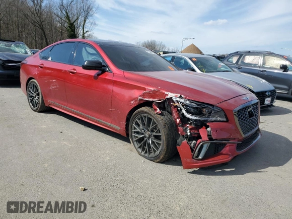 2019 Genesis G80 3.3T Sport with VIN KMTFN4JBXKU313170, listed as a Copart auction lot 46448725 with 31,037 mi miles and Salvage Title. Bid and sale history available at carsss.com. Image 4.