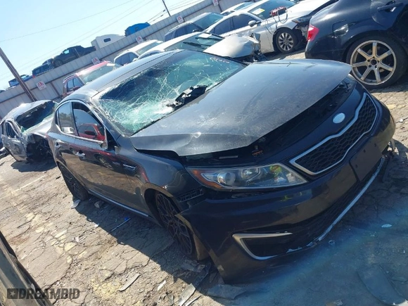 2013 Kia Optima Hybrid EX with VIN KNAGM4AD0D5039561, listed as a IAAI auction lot 41760837 with 1 mi miles. Bid and sale history available at carsss.com. Image 1.