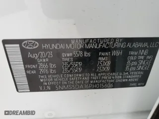 2023 Hyundai Santa Fe Hybrid Limited with VIN 5NMS5DA16PH015606, listed as a Copart auction lot 42245064 with 1,711 mi miles. Bid and sale history available at carsss.com. Image 13.