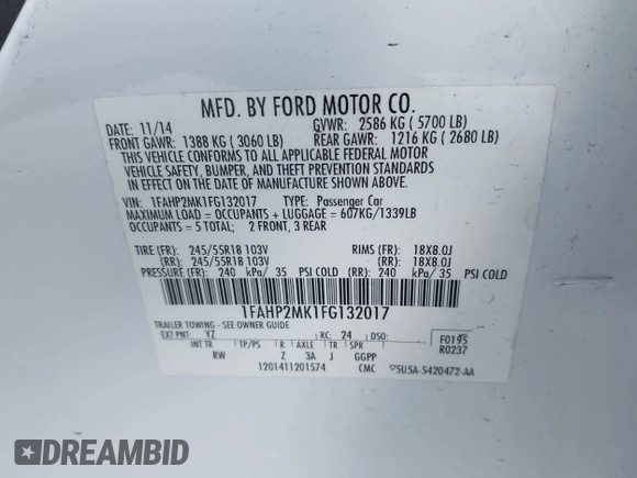 2015 Ford Police Interceptor с VIN 1FAHP2MK1FG132017, выставлен на аукционе IAAI как лот 42102473 с пробегом 101 553 миль миль и . История ставок и продаж доступна на DreamBid. Изображение 9.