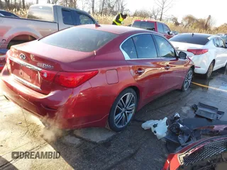 2014 Infiniti Q50 Sport with VIN JN1BV7AR5EM690783, listed as a IAAI auction lot 41024574 with 79,813 mi miles and . Bid and sale history available at DreamBid. Image 4.
