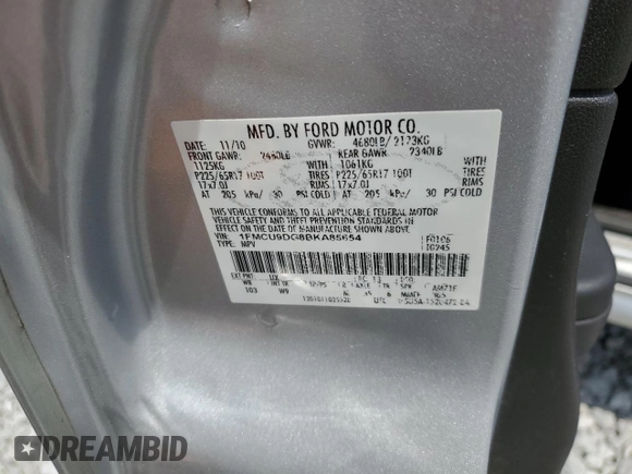 2011 Ford Escape XLT z VIN 1FMCU9DG8BKA85654, wystawiony jako Copart lot #64616925 z przebiegiem 188 948 mil mil oraz Szkoda całkowita • Salvage title. Historia ofert i sprzedaży dostępna na DreamBid. Obrazek 14.