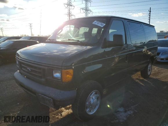 2007 Ford Econoline Passenger XL with VIN 1FBNE31L17DB00911, listed as a Copart auction lot 87107744 with 251,189 mi miles and Clean Title. Bid and sale history available at carsss.com. Image 1.