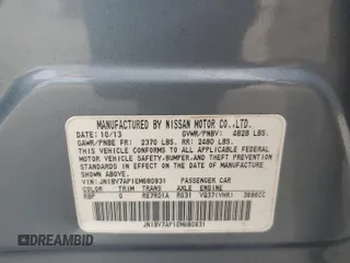 2014 Infiniti Q50 Sport with VIN JN1BV7AP1EM680931, listed as a Copart auction lot 44431595 with Not Provided miles and Salvage Title. Bid and sale history available at DreamBid. Image 12.