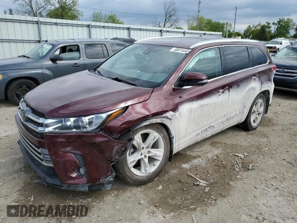 2017 Toyota Highlander Limited with VIN 5TDDZRFH0HS405454, listed as a Copart auction lot 58014445 with 107,647 mi miles and Clean title. Bid and sale history available at DreamBid. Image 1.