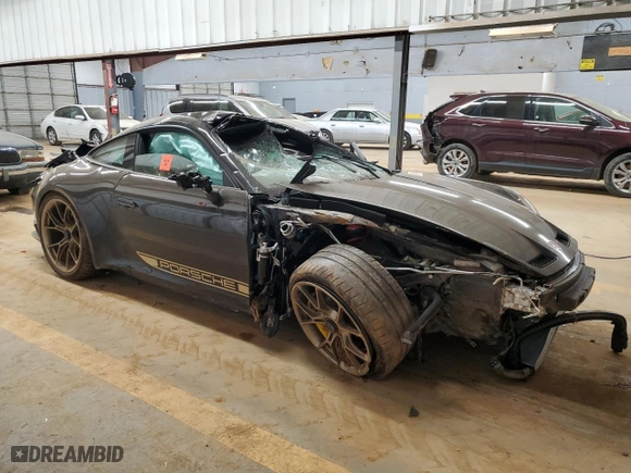 2022 Porsche 911 GT3 with VIN WP0AC2A99NS268836, listed as a Copart auction lot 86143984 with 0 mi miles and Salvage Title. Bid and sale history available at carsss.com. Image 4.