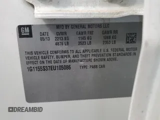 2014 Chevrolet Impala LTZ z VIN 1G1155S37EU105086, wystawiony jako Copart lot #51832605 z przebiegiem 94 588 mil mil oraz Szkoda całkowita • Salvage title. Historia ofert i sprzedaży dostępna na DreamBid. Obrazek 12.
