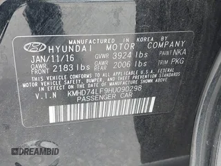2017 Hyundai Elantra SE z VIN KMHD74LF9HU090298, wystawiony jako IAAI lot #42102240 z przebiegiem 141 606 mil mil oraz . Historia ofert i sprzedaży dostępna na DreamBid. Obrazek 9.