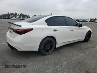 2020 Infiniti Q50 Luxe with VIN JN1EV7AP3LM203721, listed as a Copart auction lot 59380005 with 104,217 mi miles and Salvage title. Bid and sale history available at DreamBid. Image 3.