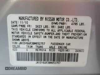 2011 Infiniti G25 x with VIN JN1DV6AR3BM652757, listed as a Copart auction lot 69416884 with 145,943 mi miles and Salvage Title. Bid and sale history available at carsss.com. Image 14.