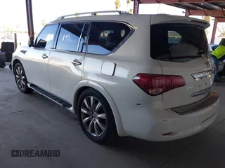 2012 Infiniti QX56 8-passenger with VIN JN8AZ2ND0C9715396, listed as a IAAI auction lot 41267602 with 206,630 mi miles and . Bid and sale history available at DreamBid. Image 3.
