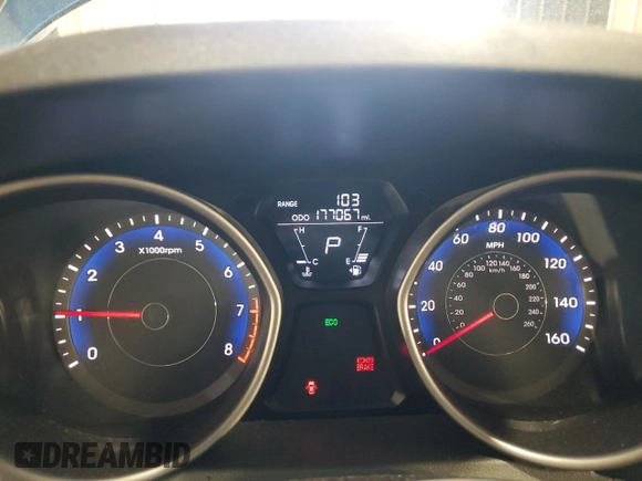 2013 Hyundai Elantra Limited with VIN KMHDH4AEXDU953031, listed as a Copart auction lot 56651205 with 177,067 mi miles and Clean Title. Bid and sale history available at DreamBid. Image 9.