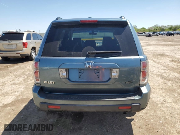 2006 Honda Pilot EX-L with VIN 5FNYF28546B045353, listed as a Copart auction lot 53646695 with 107,325 mi miles and Salvage Title. Bid and sale history available at DreamBid. Image 6.