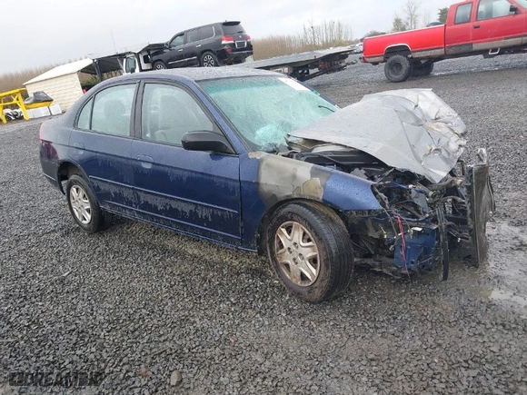 2003 Honda Civic LX with VIN 2HGES16523H593774, listed as a IAAI auction lot 41795529 with 1 mi miles. Bid and sale history available at carsss.com. Image 1.