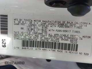 2015 Toyota Tacoma PreRunner with VIN 3TMKU4HN6FM044238, listed as a IAAI auction lot 41534623 with 196,490 mi miles and . Bid and sale history available at DreamBid. Image 9.