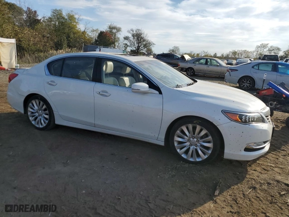 2015 Acura RLX Advance Pkg with VIN JH4KC1F9XFC001111, listed as a Copart auction lot 76793314 with 21,957 mi miles and Salvage Title. Bid and sale history available at carsss.com. Image 4.