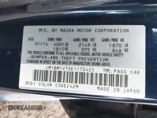 2014 Mazda 3 i Touring with VIN JM1BM1V7XE1170425, listed as a IAAI auction lot 41557903 with 111,946 mi miles and . Bid and sale history available at DreamBid. Image 9.