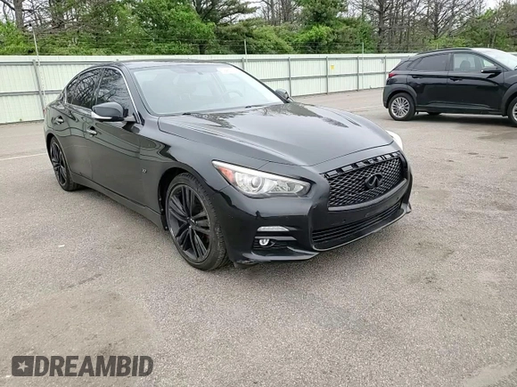 2014 Infiniti Q50 Premium with VIN JN1BV7AP8EM684524, listed as a Copart auction lot 59286115 with 105,107 mi miles and Salvage title. Bid and sale history available at DreamBid. Image 13.