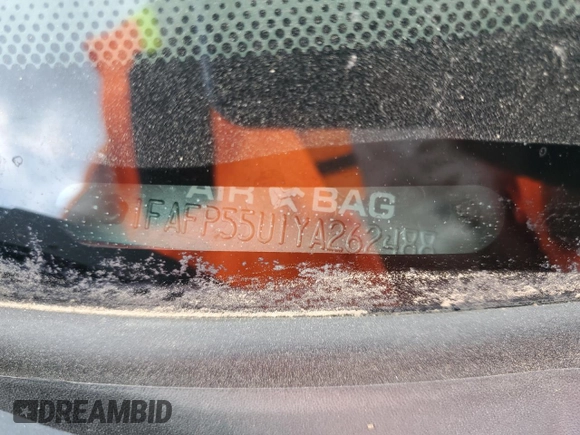 2000 Ford Taurus SES with VIN 1FAFP55U1YA262488, listed as a Copart auction lot 52312645 with 128,621 mi miles and Salvage Title. Bid and sale history available at DreamBid. Image 14.