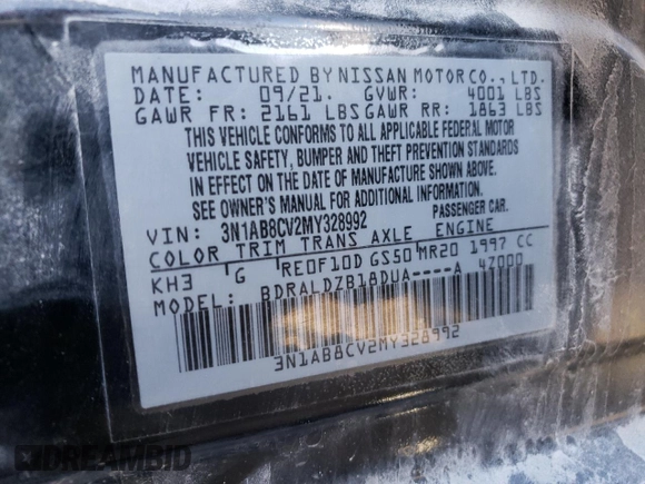 2021 Nissan Sentra SV z VIN 3N1AB8CV2MY328992, wystawiony jako Copart lot #79860693 z przebiegiem 63 944 mil mil oraz Szkoda całkowita • Salvage title. Historia ofert i sprzedaży dostępna na DreamBid. Obrazek 12.