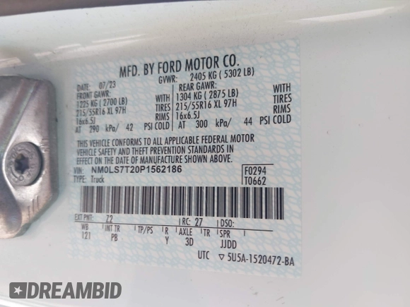 2023 Ford Transit Connect XLT с VIN NM0LS7T20P1562186, выставлен на аукционе IAAI как лот 42600027 с пробегом 36 804 миль миль и . История ставок и продаж доступна на DreamBid. Изображение 9.