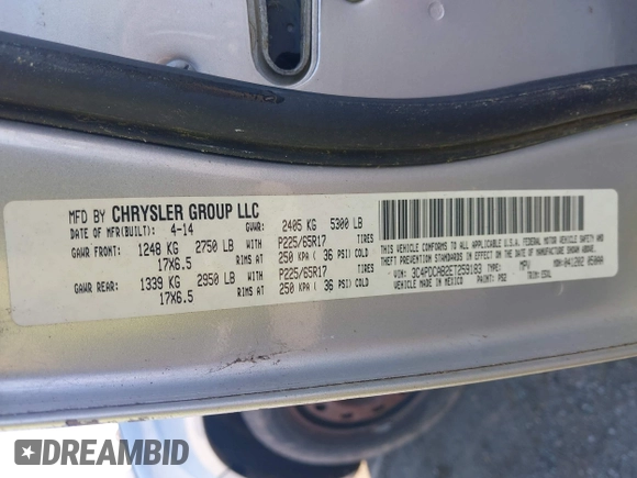 2014 Dodge Journey American Value with VIN 3C4PDCAB2ET259183, listed as a IAAI auction lot 42207868 with 132,564 mi miles and . Bid and sale history available at DreamBid. Image 9.