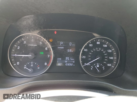 2017 Hyundai Elantra SE with VIN 5NPD74LF4HH136716, listed as a Copart auction lot 53873635 with 103,092 mi miles and Salvage Title. Bid and sale history available at DreamBid. Image 9.