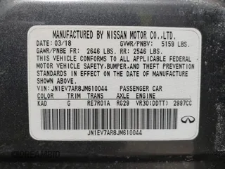 2018 Infiniti Q50 3.0t LUXE with VIN JN1EV7AR8JM610044, listed as a IAAI auction lot 41733252 with 116,320 mi miles. Bid and sale history available at carsss.com. Image 9.