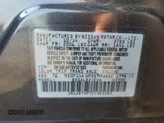 2014 Nissan Sentra SV with VIN 3N1AB7AP7EY321083, listed as a Copart auction lot 60710205 with 75,087 mi miles and Salvage title. Bid and sale history available at DreamBid. Image 12.