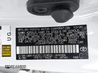 2021 Toyota Prius LE with VIN JTDKAMFP5M3181120, listed as a IAAI auction lot 41623588 with 83,809 mi miles and . Bid and sale history available at DreamBid. Image 9.