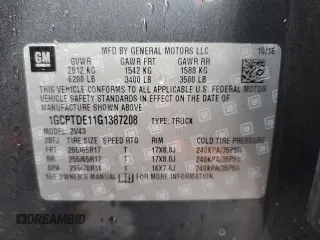 2016 Chevrolet Colorado 4WD Z71 z VIN 1GCPTDE11G1387208, wystawiony jako Copart lot #79725454 z przebiegiem 95 229 mil mil oraz Szkoda całkowita • Salvage title. Historia ofert i sprzedaży dostępna na DreamBid. Obrazek 12.