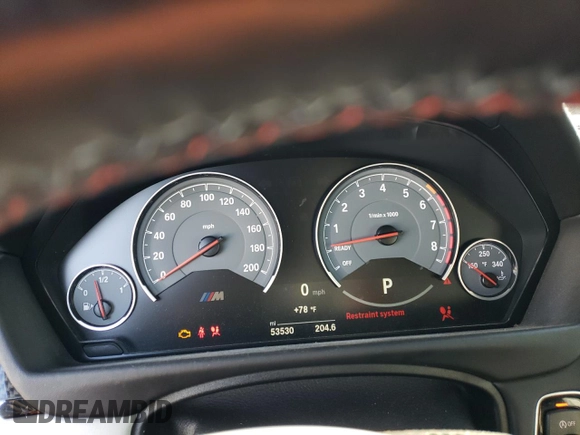 2016 BMW M4 with VIN WBS3U9C58GP968936, listed as a Copart auction lot 83243814 with 53,530 mi miles and Salvage Title. Bid and sale history available at carsss.com. Image 9.