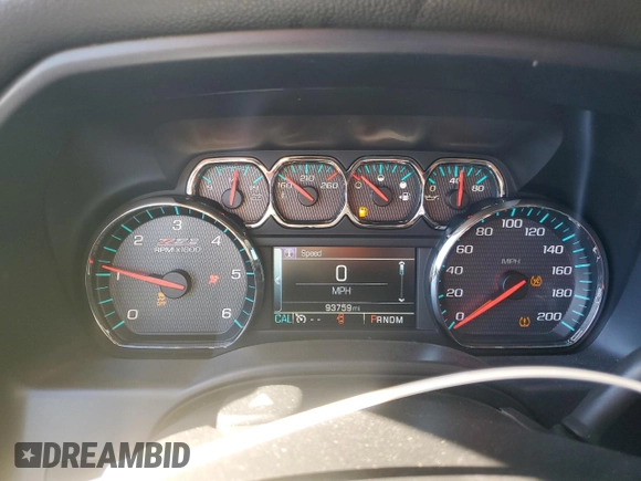 2016 Chevrolet Silverado 1500 LTZ with VIN 1GCVKSEC7GZ263316, listed as a Copart auction lot 80032174 with 93,759 mi miles and Salvage Title. Bid and sale history available at carsss.com. Image 9.