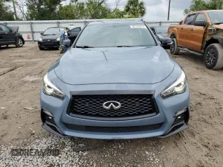 2022 Infiniti Q50 Red Sport 400 with VIN JN1FV7DP7NM370229, listed as a Copart auction lot 55123274 with 36,057 mi miles and Salvage Title. Bid and sale history available at DreamBid. Image 5.