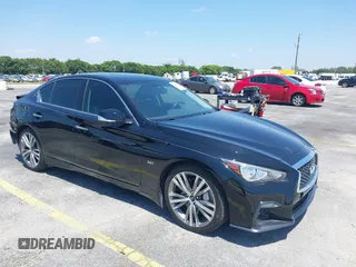 2018 Infiniti Q50 Luxe with VIN JN1EV7AP3JM354975, listed as a IAAI auction lot 42145916 with 76,182 mi miles and . Bid and sale history available at DreamBid. Image 1.