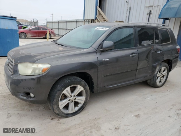 2009 Toyota Highlander Sport with VIN JTEDS43A692073202, listed as a Copart auction lot 45938425 with 159,856 mi miles and Clean Title. Bid and sale history available at carsss.com. Image 1.