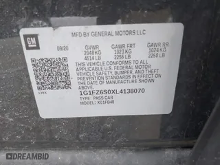 2020 Chevrolet Bolt EV Premier with VIN 1G1FZ6S0XL4138070, listed as a IAAI auction lot 41914556 with 26,332 mi miles. Bid and sale history available at carsss.com. Image 9.