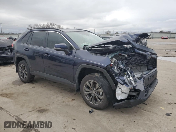 2024 Toyota RAV4 Hybrid XLE Premium with VIN 4T3B6RFVXRU157719, listed as a Copart auction lot 44658025 with 7,047 mi miles and Salvage Title. Bid and sale history available at carsss.com. Image 4.