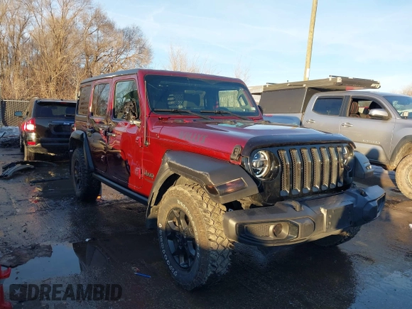 2022 Jeep Wrangler Unlimited Sport with VIN 1C4HJXDG1NW106171, listed as a IAAI auction lot 41357206 with 36,932 mi miles and . Bid and sale history available at DreamBid. Image 1.