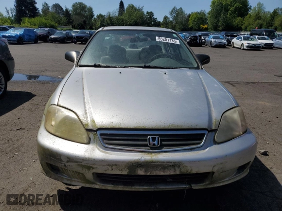 1999 Honda Civic LX with VIN 2HGEJ6673XH504043, listed as a Copart auction lot 55201185 with 220,352 mi miles and Clean Title. Bid and sale history available at carsss.com. Image 5.
