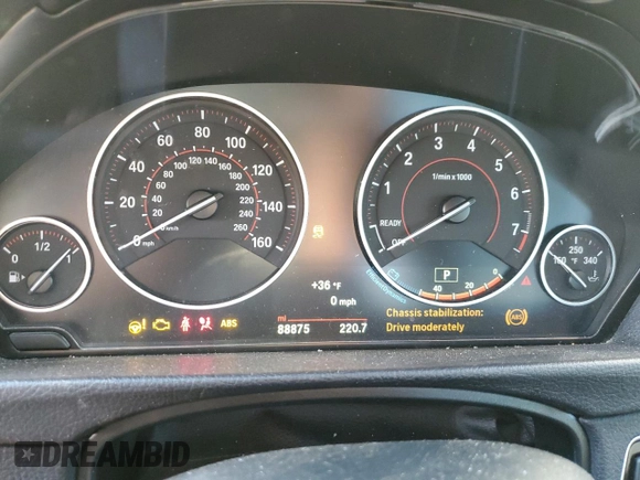 2017 BMW 3 Series 330i xDrive with VIN WBA8D9G53HNU60388, listed as a Copart auction lot 44855365 with 88,875 mi miles and Salvage Title. Bid and sale history available at carsss.com. Image 9.