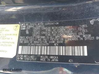 2006 Lexus RX 330 with VIN JTJHA31U660106039, listed as a IAAI auction lot 41940911 with 331,681 mi miles. Bid and sale history available at carsss.com. Image 9.